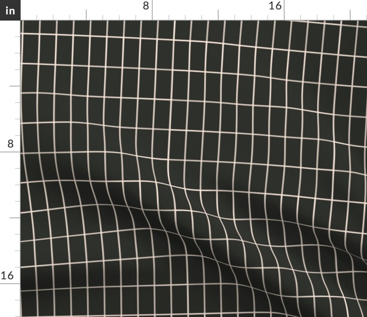 Minimal Black Grid Cream Check Rectangles Geometric Simple Custom Printed Fabric by Spoonflower Various Fabrics by the Yard or Fat Quarter